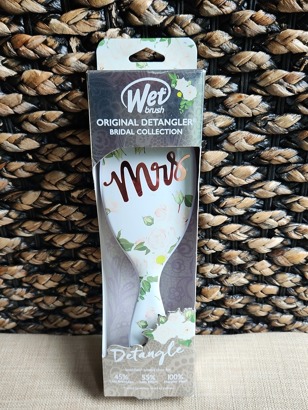 Wet Brush, Mrs. Bridal Collection White Floral Detangler Brush